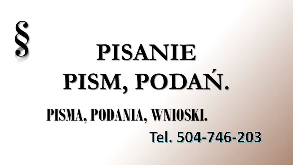 Pomoc w napisaniu pisma,...