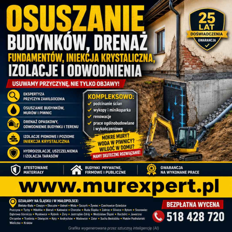 Osuszanie budynków, drena...