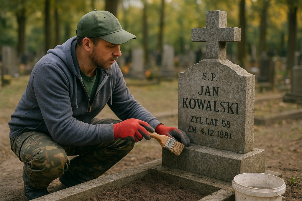 Kucie liter w kamieniu. t...