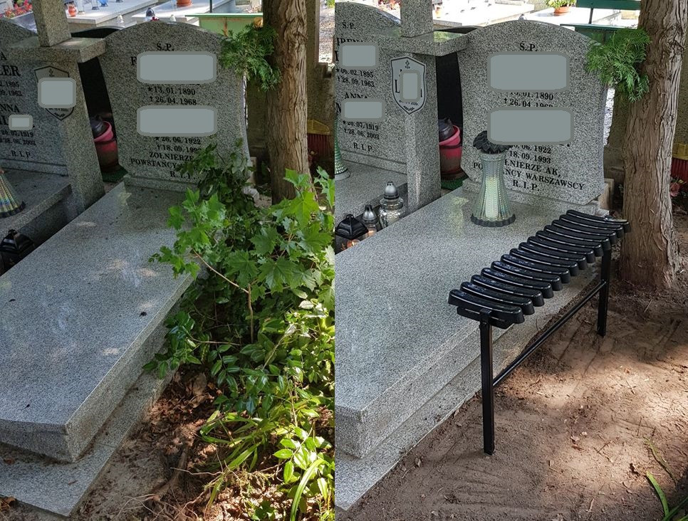 Montaż ławeczek nagrobnyc...