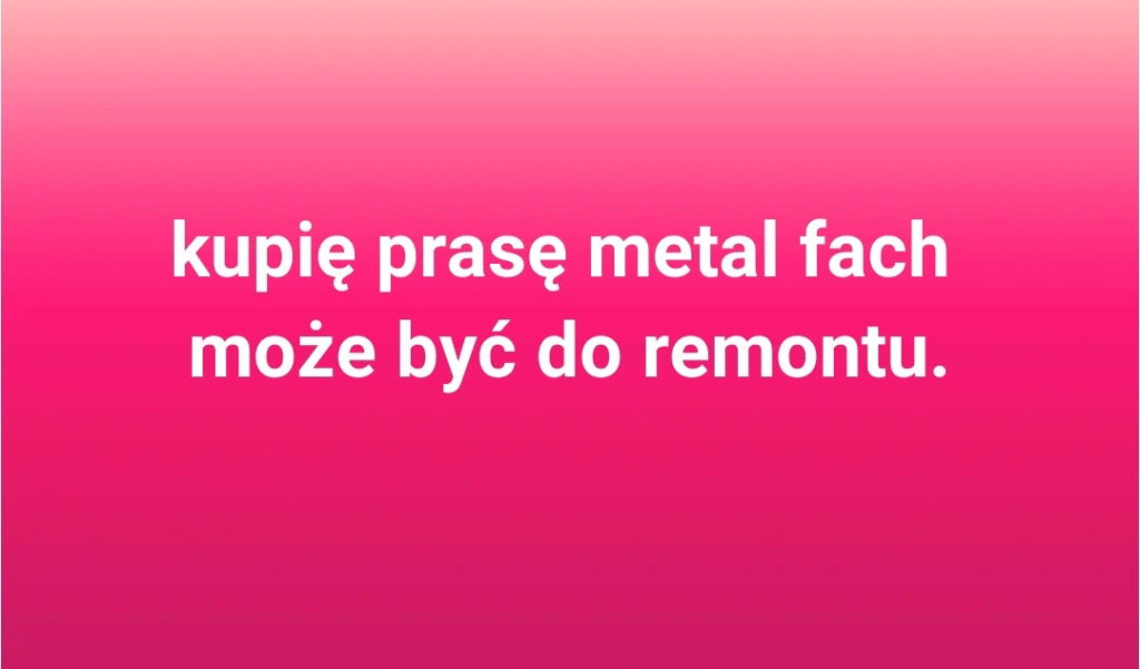 Kupię belarke metal fach...