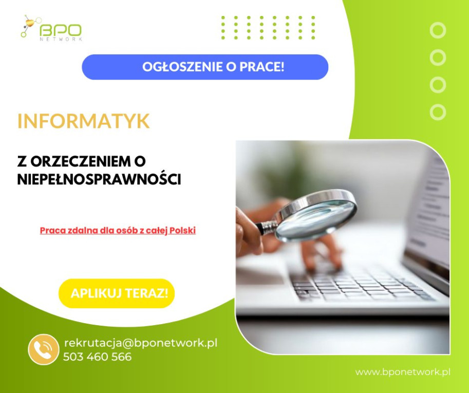 INFORMATYK Z ORZECZENIEM...