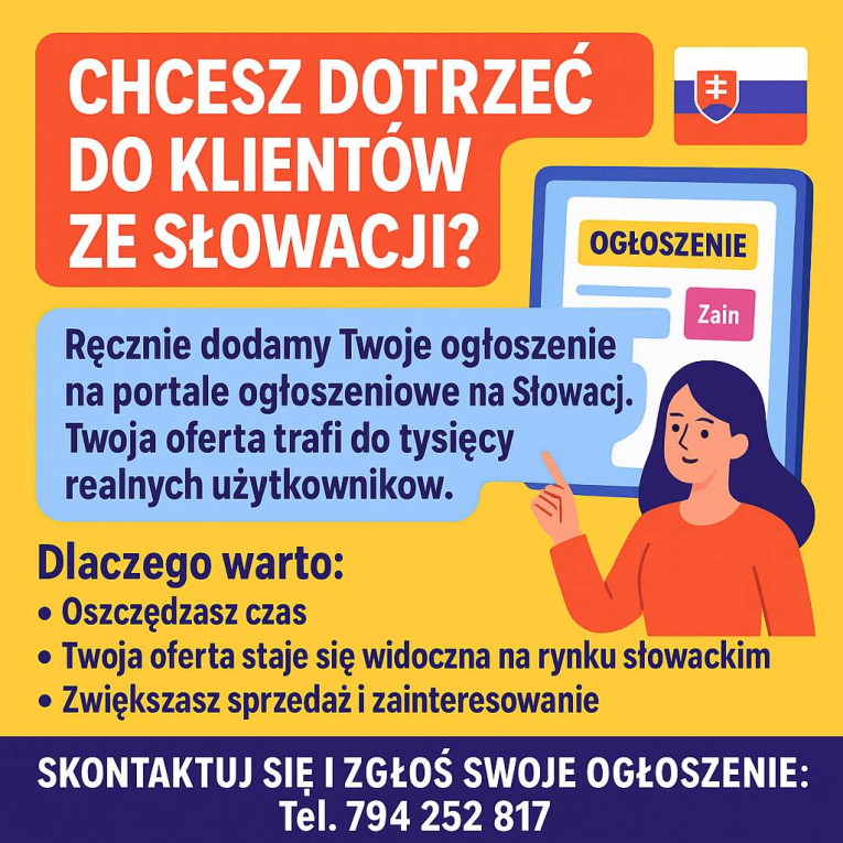 dodawanie ogłoszeń Słowac...