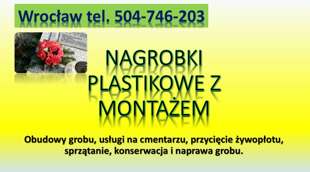 Nagrobek plastikowy. Cmen...