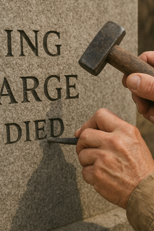 Dopiska liter na pomniku,...