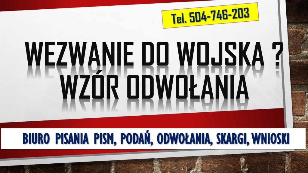 Wzór pisma, Wezwanie na ć...