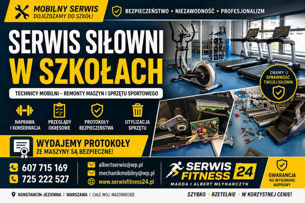 Serwis siłowni w szkołach...