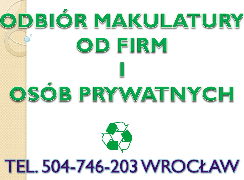 Odbiór makulatury, Wrocła...