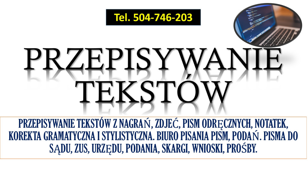Przepisywanie tekstów, ce...
