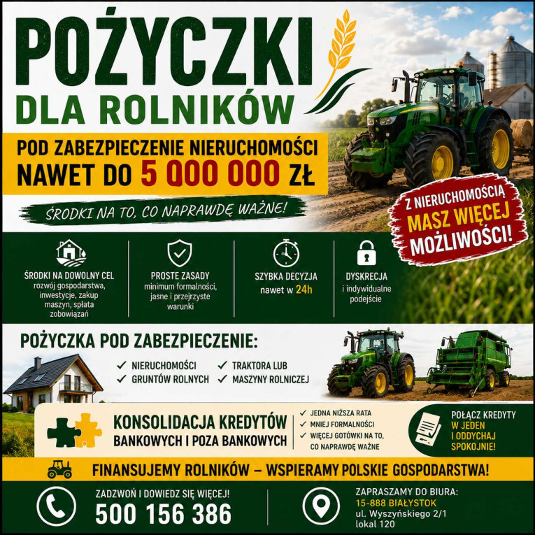 Kredyty dla firm i rolnik...