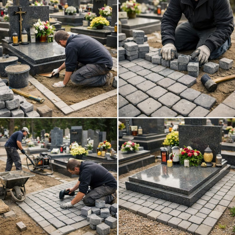 Okładziny wokół pomnika,...