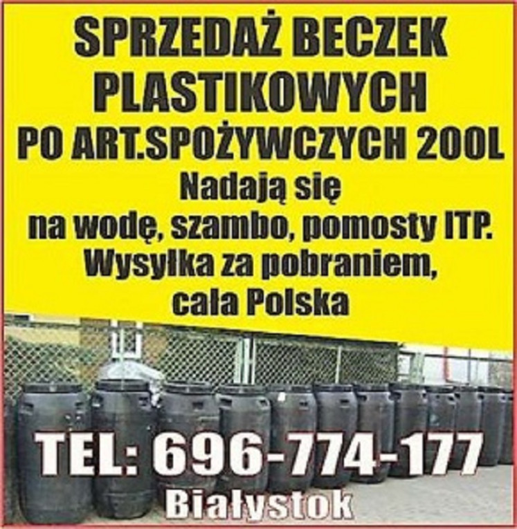 Sprzedam beczki plastikow...